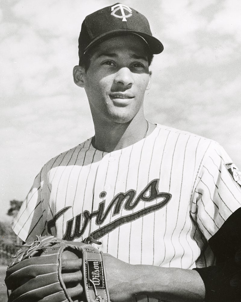 Head and shoulders portrait of Jackie Hernández in Twins uniform